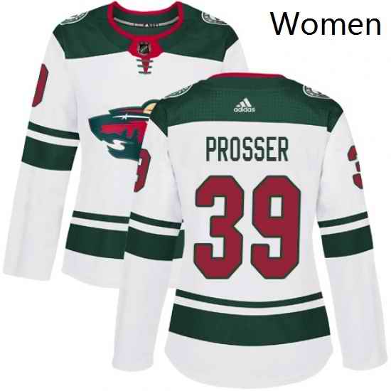 Womens Adidas Minnesota Wild 39 Nate Prosser Authentic White Away NHL Jersey